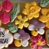 Letterbox Biscuits Happy Birthday  Spring Flowers