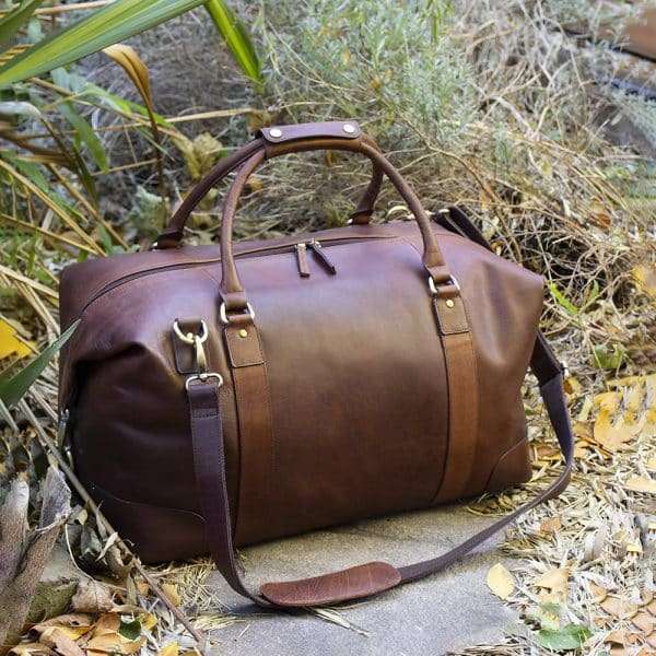 Wombat Colombian Brown Leather Travel Holdall