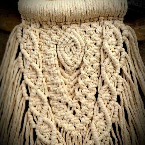 MORAG   MACRAME WALL HANGING ON ANTLER ANCHORED TO DRIFTWOOD - Image 5