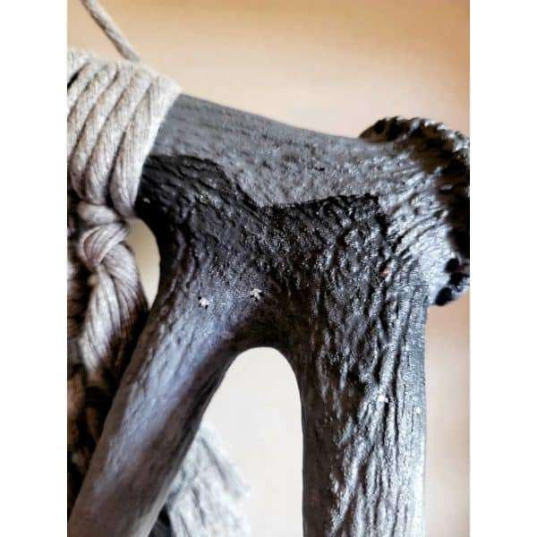 Large layered macrame wall hanging on stag antler - Image 5