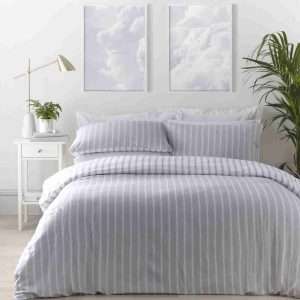 Portfolio Home Harvard Stripe Grey Duvet Set Cover