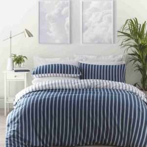 Portfolio Home Harvard Stripe Navy Blue Duvet Set Cover