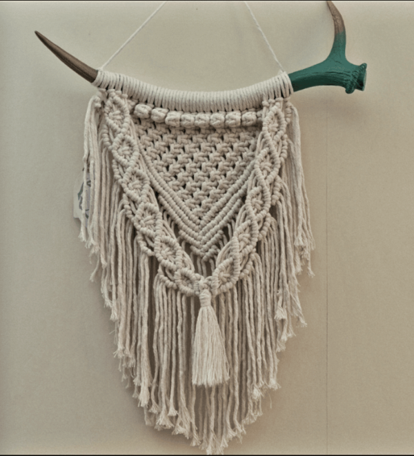 instasize 220228151355 Macrame wall hanging and antler