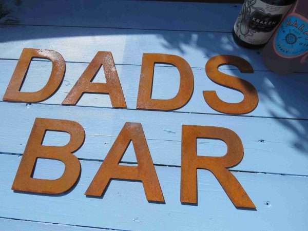 Dad's Bar Rusty Letters Sign