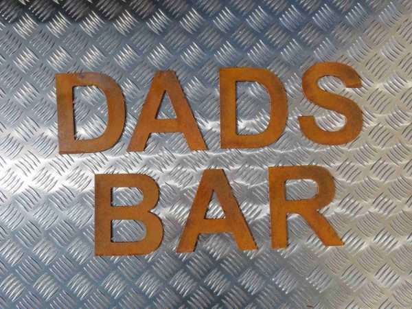 Dad's Bar Rusty Letters Sign - Image 2