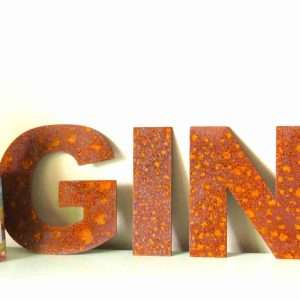Rusty Metal Letters Gin Sign