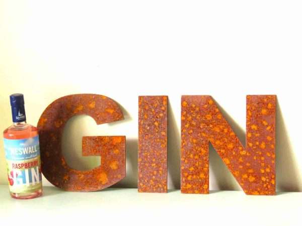 Rusty Metal Letters Gin Sign