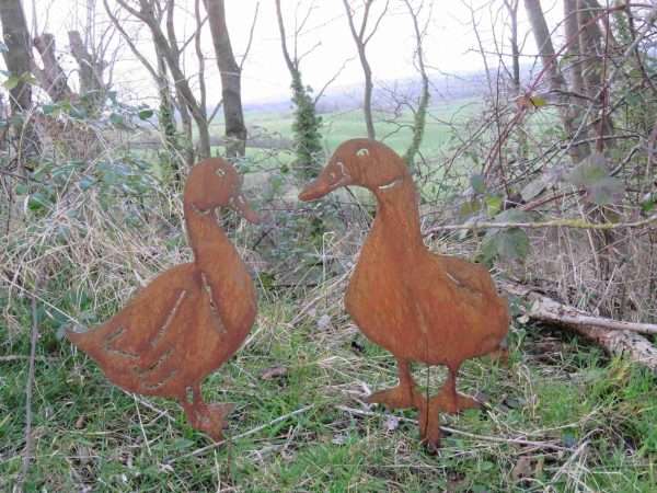 Rusty Ducks Garden Stake Sculpture - Image 3