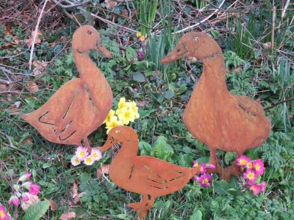 Rusty Ducks Garden Stake Sculpture - Image 4