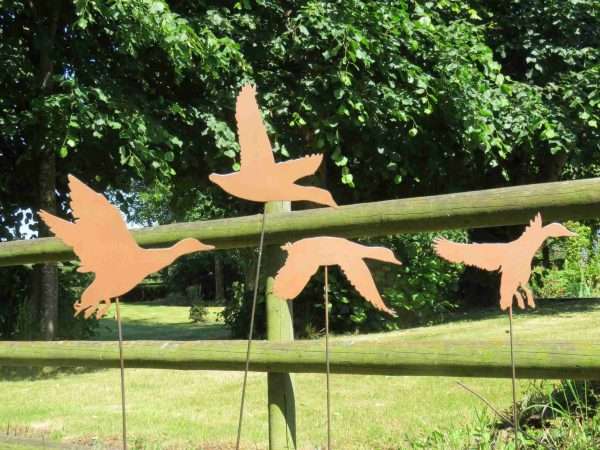 Flying Ducks Garden Sculpture