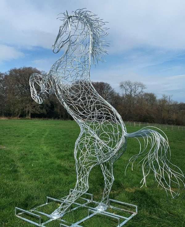 13 ft Rearing Horse Sculpture - Image 3