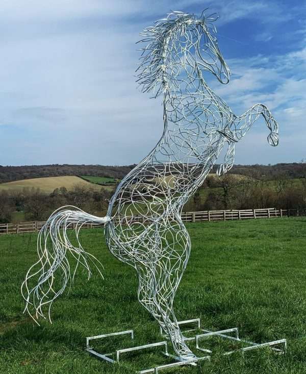 13 ft Rearing Horse Sculpture - Image 4