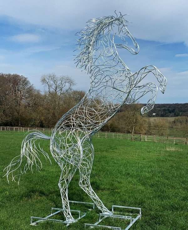 13 ft Rearing Horse Sculpture - Image 5