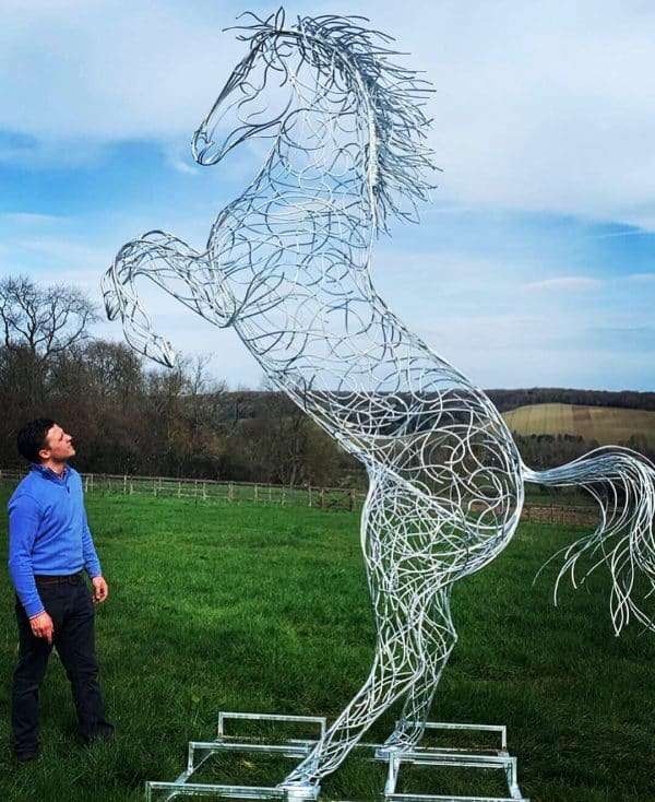 13 ft Rearing Horse Sculpture - Image 8