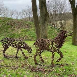 3/4 Size Stag & Doe Sculpture
