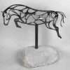 Abstract Jumping Horse Sculpture