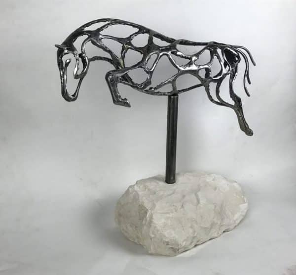 Abstract Jumping Horse Sculpture - Image 2