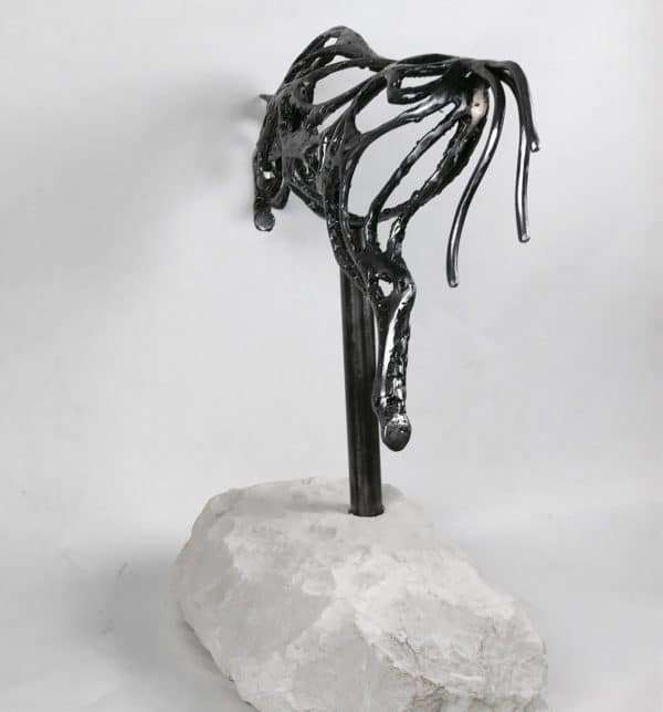 Abstract Jumping Horse Sculpture - Image 4