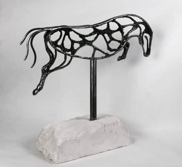 Abstract Jumping Horse Sculpture - Image 6