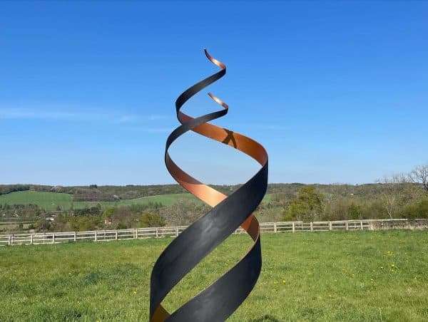 Black & Copper Spiral Sculpture 1.8m - Image 2