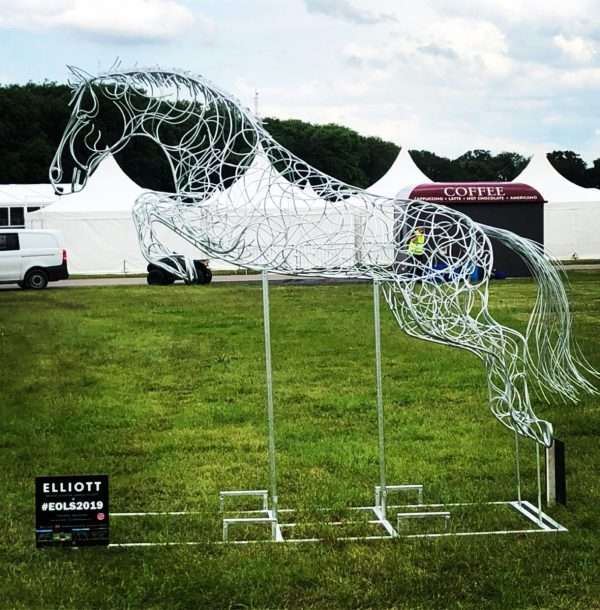‘Blue Memory’ Jumping Horse Sculpture - Image 11