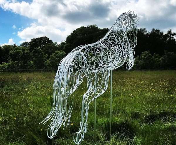 ‘Blue Memory’ Jumping Horse Sculpture - Image 8