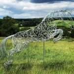 ‘Blue Memory’ Jumping Horse Sculpture