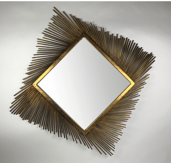 Fascio Mirror Antique Gold