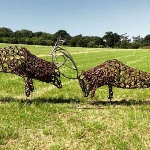 'Fighting Stags' Sculpture
