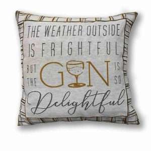 Gin & Whisky Christmas Filled Reversible Cushion 43 x 43