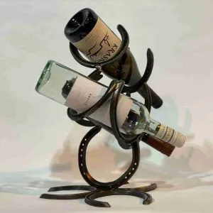 Horseshoe Wine Rack 3 Bottle Holder