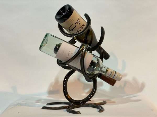 Horseshoe Wine Rack 3 Bottle Holder