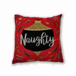 Naughty or Nice Christmas Filled Reversible Cushion 43 x 43