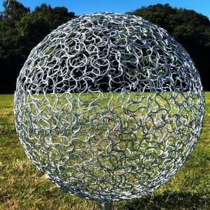 Organic Galvanised 1m Sphere sculpture