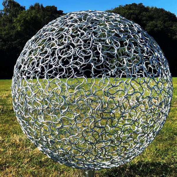 Organic Galvanised 1m Sphere sculpture