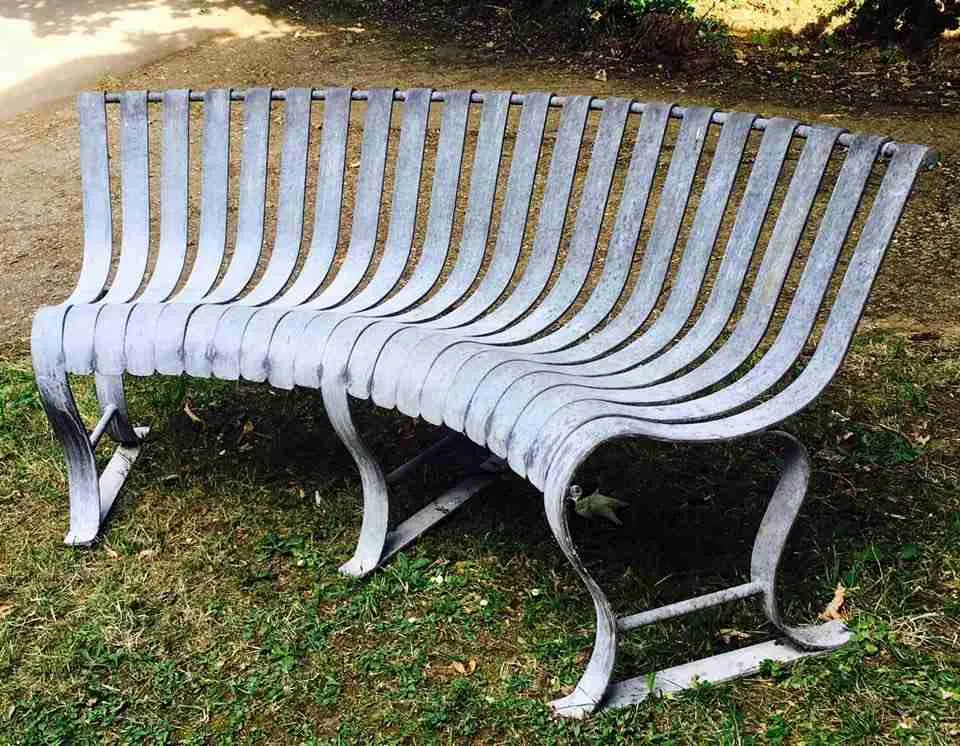 Curved Metal Bench