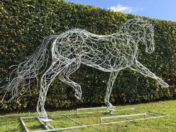Silver Dressage Horse Sculpture - Image 9