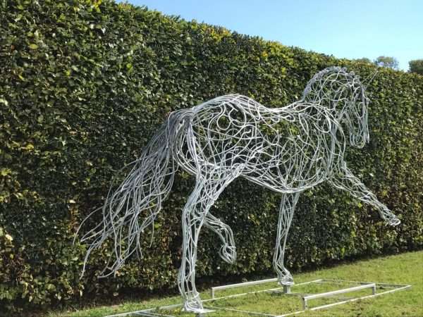 Silver Dressage Horse Sculpture - Image 7