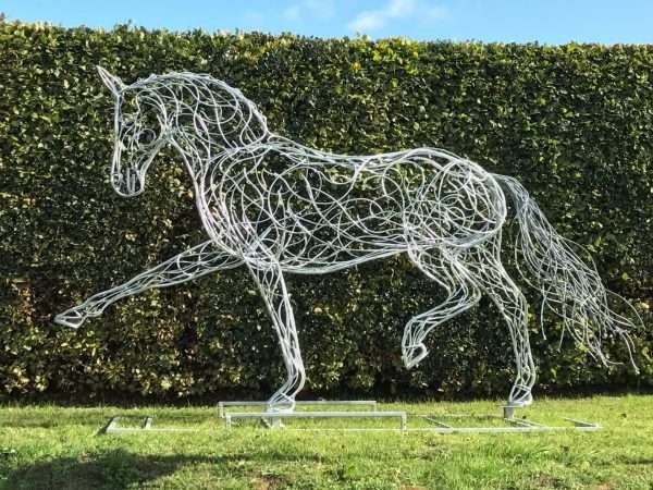 Silver Dressage Horse Sculpture - Image 6