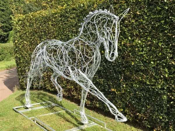 Silver Dressage Horse Sculpture - Image 3