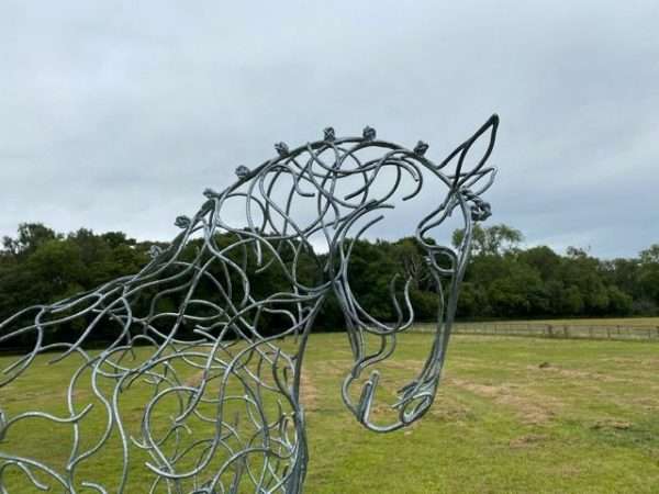 download 24 “Balanced Canter” Dressage Horse Busk Equine Sculpture by British Sculptor Charles Elliott   Handcrafted using our Organic Flow style 8mm mild steel, finished in a luxurious zinc Galvanise finish to last a lifetime, mounted on a black steel plinth Illumination kits available for this sculpture to suit placement. Dimensions Busk (not including plinth) 170cm height x 135cm length x 50cm width Including 600mm plinth as per picture: 230cm height x 135cm length x 50cm width   Plinth sizes available: 900mm height 300mm x 300mm 600mm height 300mm x 300mm 300mm height 300mm x 300mm   All Enquiries Welcome Worldwide Shipping & Installation Available   We Welcome Studio Visits - By Appointment Only www.elliottoflondon.co.uk info@elliottoflondon.co.uk 01494 758 896