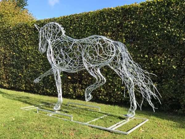 Silver Dressage Horse Sculpture - Image 2