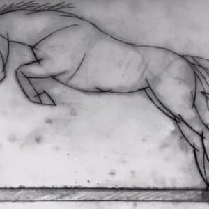 Abstract 'Jumping Horse' Sculpture