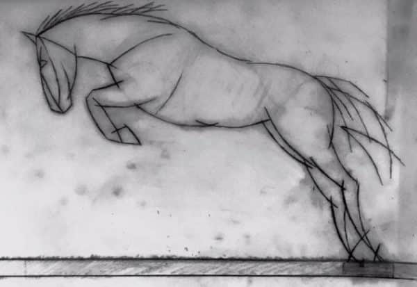 Abstract 'Jumping Horse' Sculpture