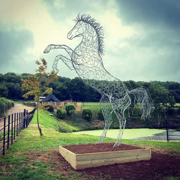 Rearing Horse Sculpture - Prancing Stallion