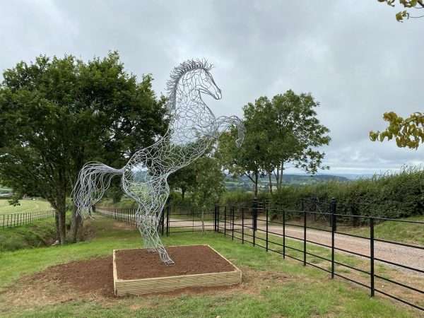 Rearing Horse Sculpture - Prancing Stallion - Image 2