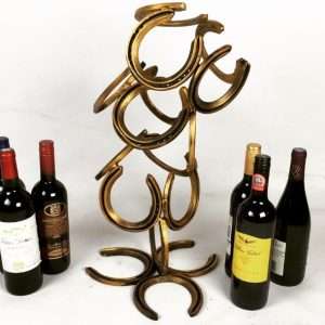 Horseshoe Wine Rack - 6 Bottle - Gold & Black