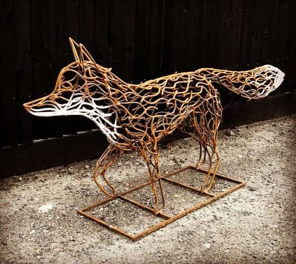 Watching Fox Sculpture Rustic - Image 3