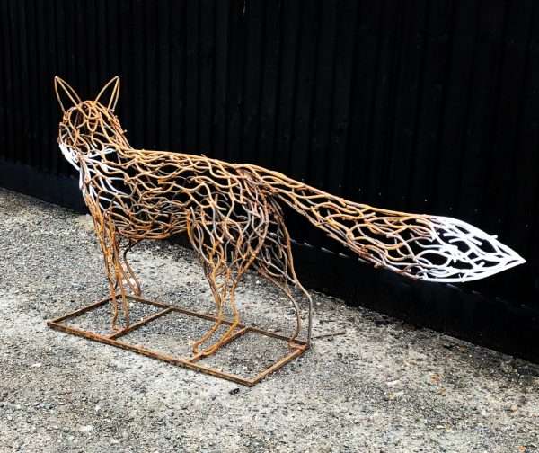 Watching Fox Sculpture Rustic - Image 2
