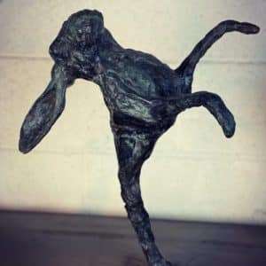 Boxing Hare 2018 Bronze Sculpture